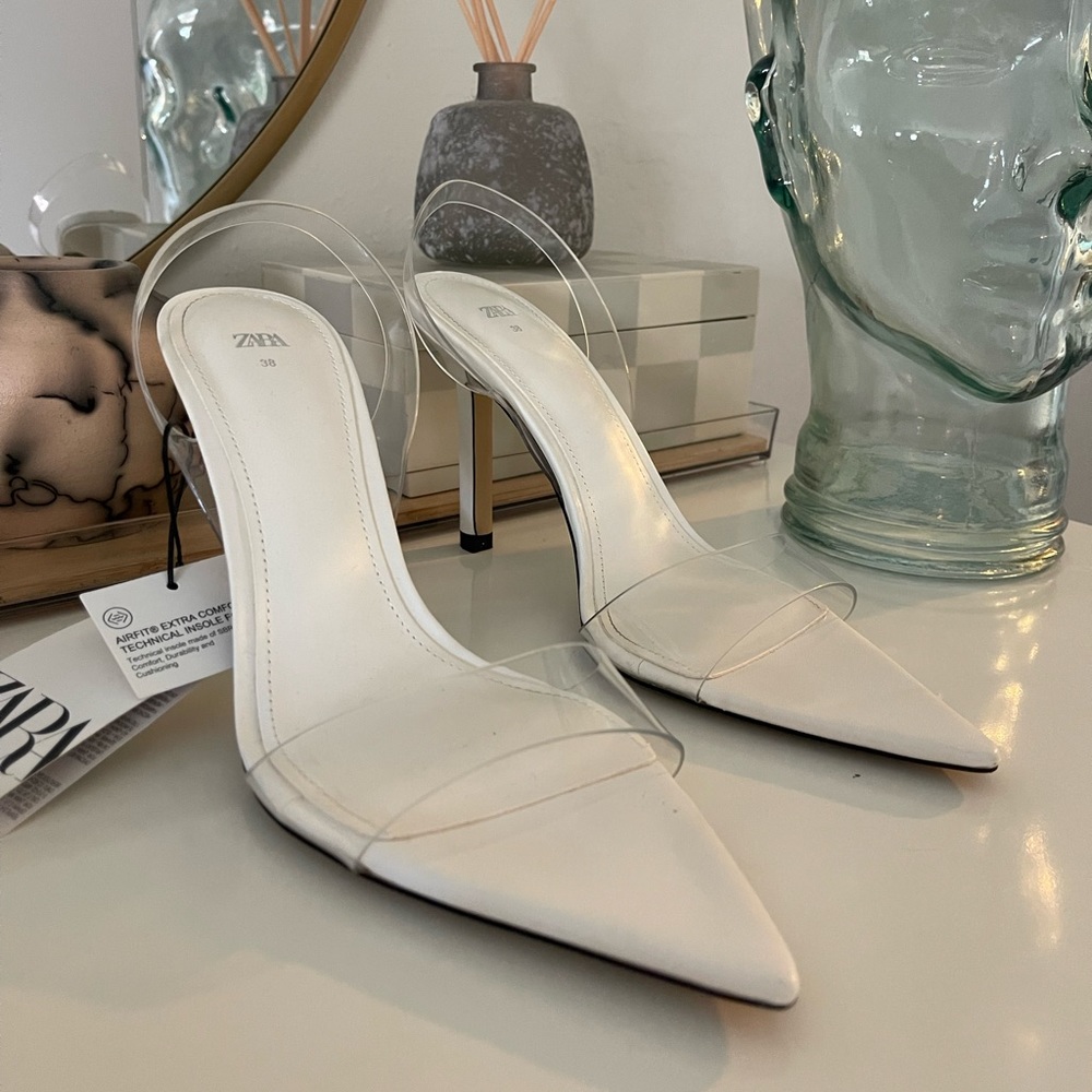 Brand new Zara High Heeled Vinyl Sandals